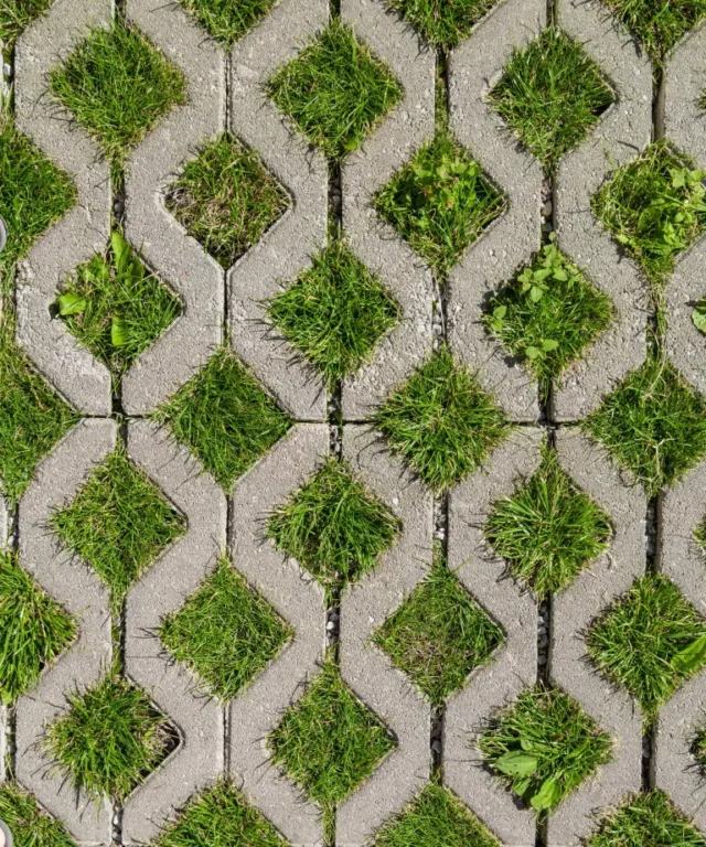 pavimentazione permeabile con erba